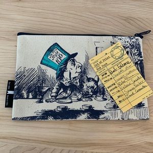 NWT Out of Print Alice in Wonderland Canvas Makeup Bag